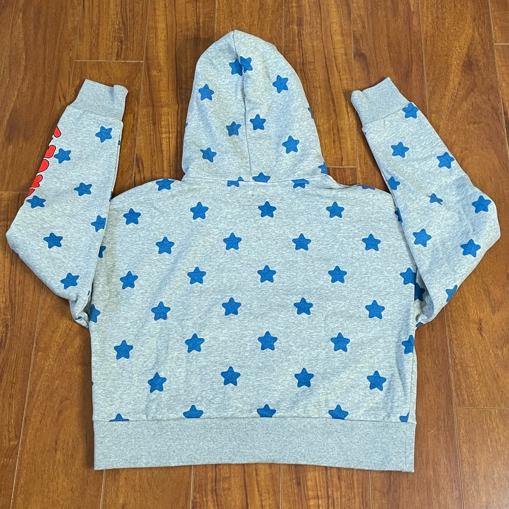 New CONVERSE X HELLO KITTY Long Sleeve Star Cropped Hoodie Sweatshirt L - Picture 4 of 12
